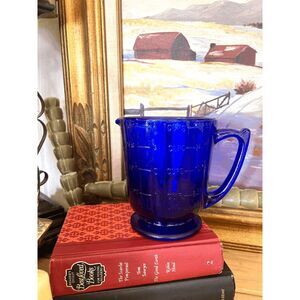 Cobalt Blue Glass 4 Cup Measuring Cup Pitcher Depression Style Mixing Cup Ounce
